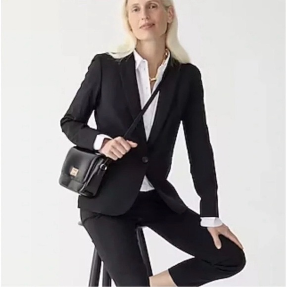 J.Crew Black Parke Blazer Wool Flannel lined